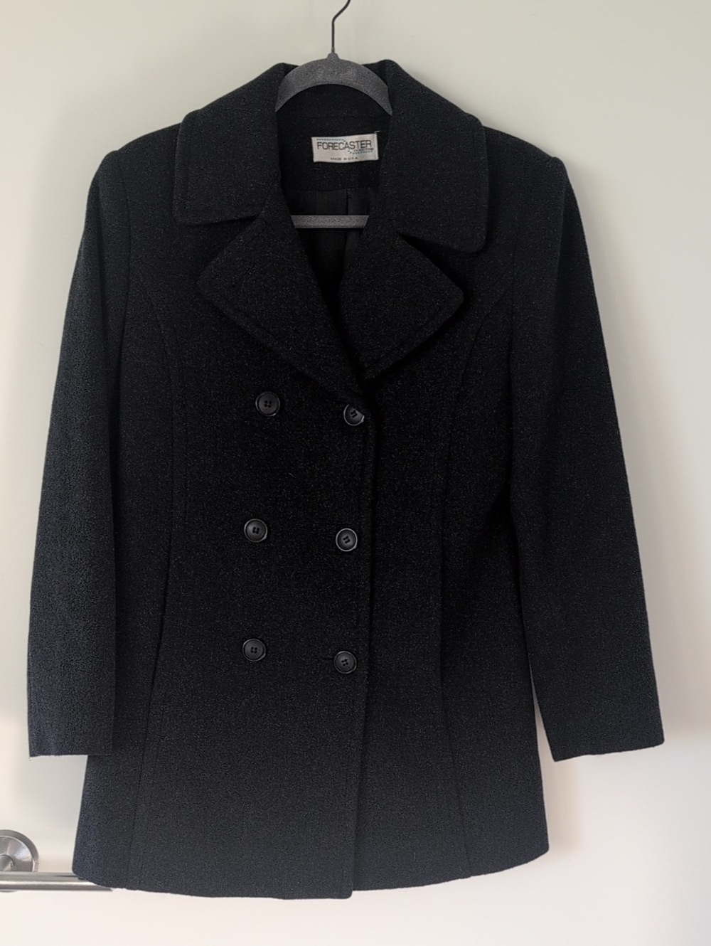 Forecaster Women's Black Double-Breasted Pea Coat